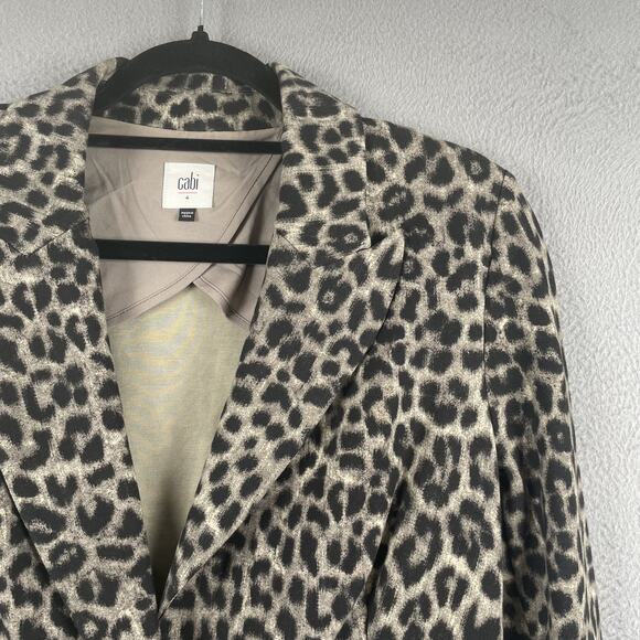 Cabi Blazer Womens 4 Leopard Animal Print Stretch Jacket Chic Style 3373 - Picture 5 of 15